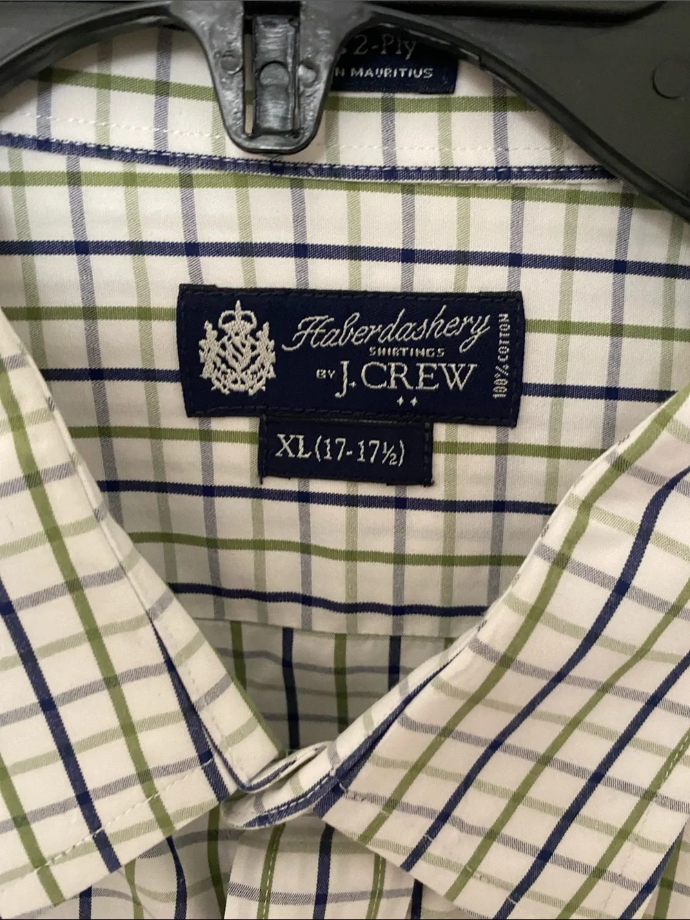 JCrew Men’s White & Blue Check Dress Shirt